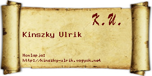 Kinszky Ulrik névjegykártya